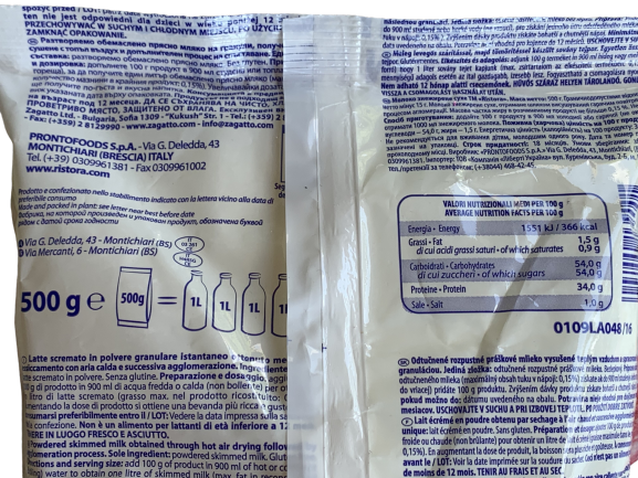 Ristora Latte Scremato in polvere
